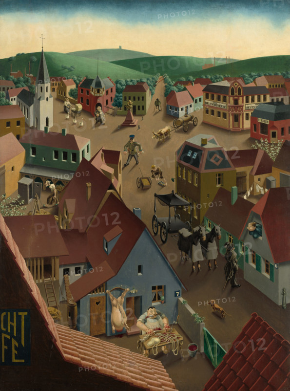 Small Town by Day (Badische Kleinstadt bei Tage), 1922-1923. Creator: Scholz, Georg (1890-1945).
