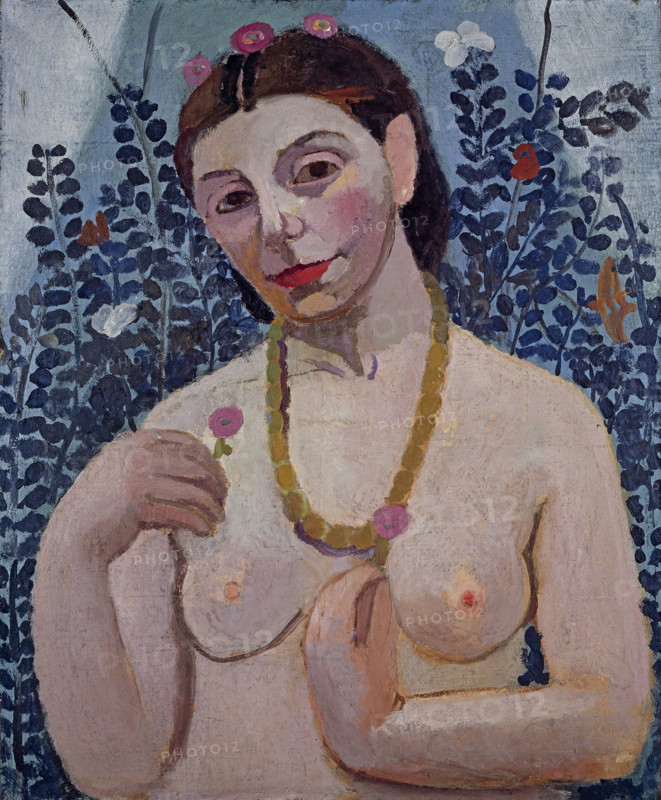 Self-portrait (Semi-Nude with Amber Necklace II), 1906. Creator: Modersohn-Becker, Paula (1876-1907).