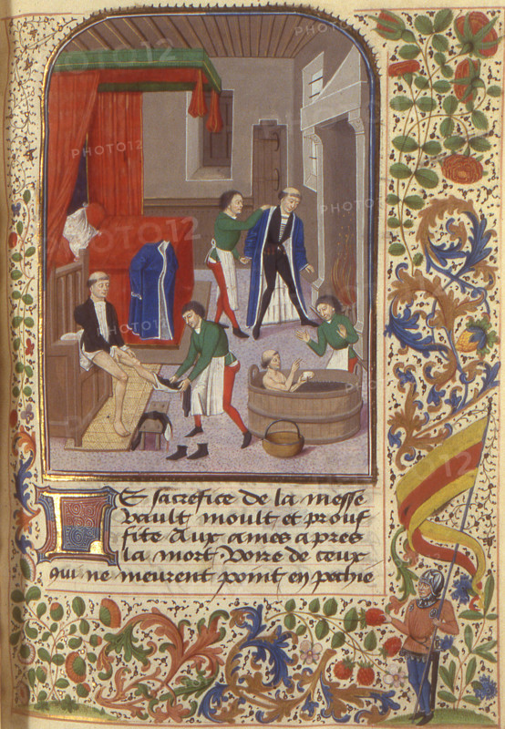 Miniature from Dialogue de saint Grégoire (Français 911), 15th century. Creator: Anonymous master.
