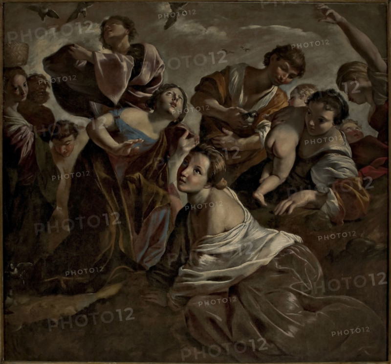 The Miracle of the Quail, c1624-1625. Creator: Lanfranco, Giovanni (1582-1647).