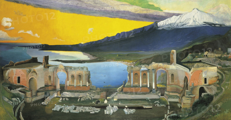 Ruins of the Greek Theatre at Taormina, 1904-1905. Creator: Kosztka Csontváry, Tivadar (1853-1919).