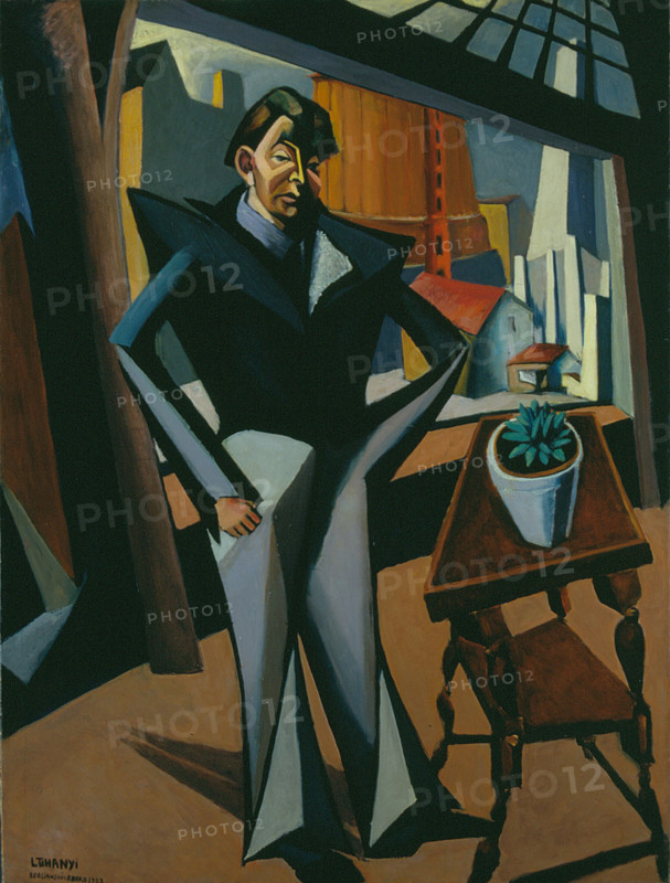 Man Standing at a Window, 1922. Creator: Tihanyi, Lajos (1885-1938).