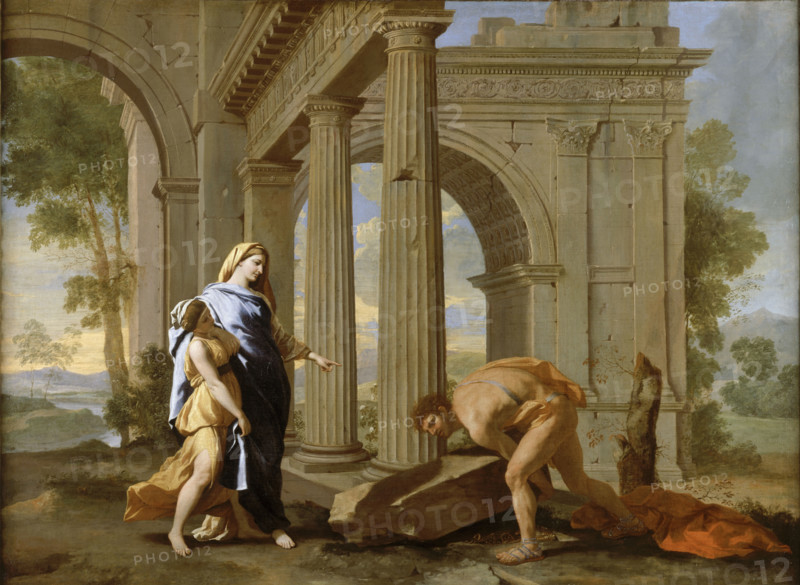 Theseus Finding the Sword and the Shoes of his Father, c1638. Creator: Lemaire, Jean (1598-1659).