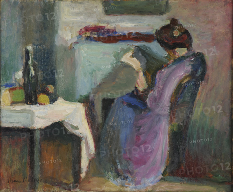 Liseuse en robe violette (Reader in purple dress), 1898. Creator: Matisse, Henri (1869-1954).