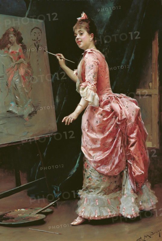 Travesuras de la modelo (Model Making Mischief), c1885. Creator: Madrazo y Garreta, Raimundo de (1841-1920).