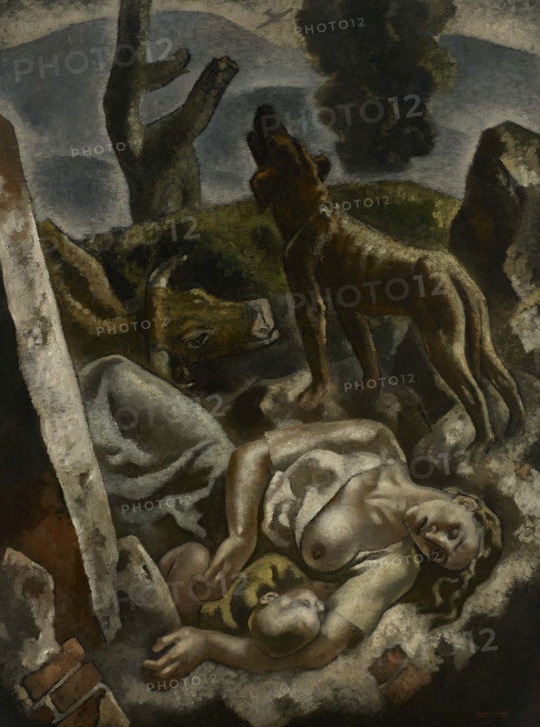 The Exodus. Triptych of War, right panel, 1937-1938. Creator: Arteta, Aurelio (1879-1940).