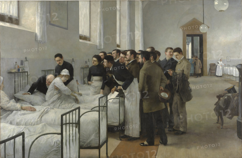 A Hospital Ward during the Chief Physician's Round, 1889. Creator: Jiménez Aranda, Luis (1845-1928).
