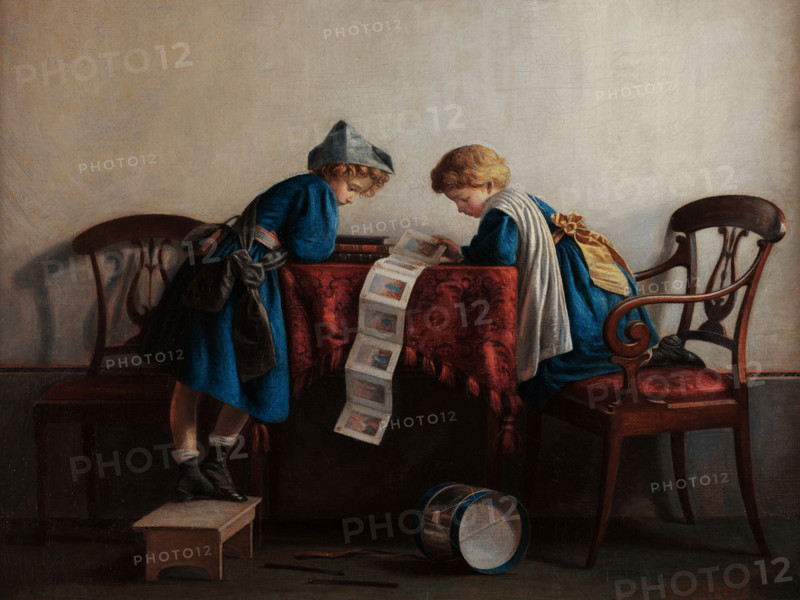 Children with a spelling book, 1869. Creator: Cornish, Giacomo (1837-1910).