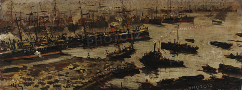 The port of Genoa, 1883. Creator: Mariani, Pompeo (1857-1927).