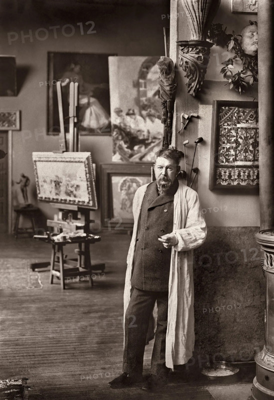 Joaquín Sorolla in his studio in Madrid, c1906. Creator: Franzen y Nissen, Christian (1863-1923).
