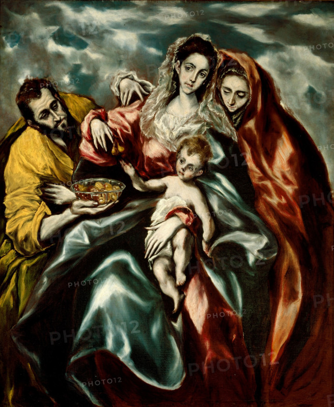 The Holy Family with Mary Magdalene and a Plate of Fruits, 1610-1614. Creator: El Greco, Dominico (1541-1614).