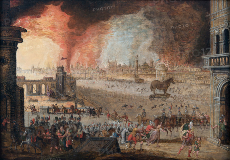 The Sack Of Troy, 1610. Creator: Caullery, Louis, de (ca 1580-1621).