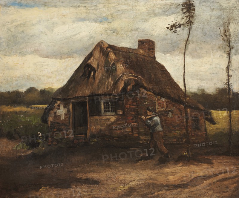 Cottage with Peasant Coming Home, 1885. Creator: Gogh, Vincent, van (1853-1890).