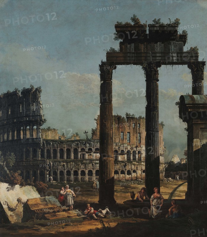 Roman Capriccio with the Colosseum, 1740s. Creator: Bellotto, Bernardo (1720-1780).