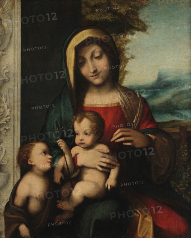 Madonna and Child with Saint John as a Boy (Madonna Bolognini), 1514-1519. Creator: Correggio (1489-1534).