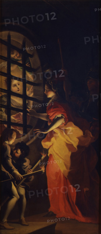 Empress Faustina Visiting Saint Catherine in Prison, 1694. Creator: Preda, Carlo (1651/52-1729).