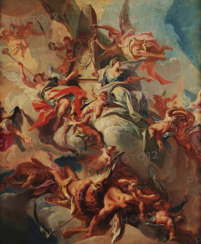 Glorification of the Duke Eberhard Louis of Württemberg, Early 1730s. Creator: Carlone, Carlo (1686-1775).