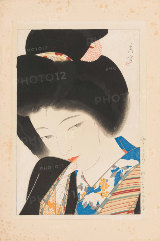 Approaching Snow (Yuki moyoi). From the Series "Women in Four Settings (Fujo yondai)", 1927. Creator: Shuho, Yamakawa (1898-1944).