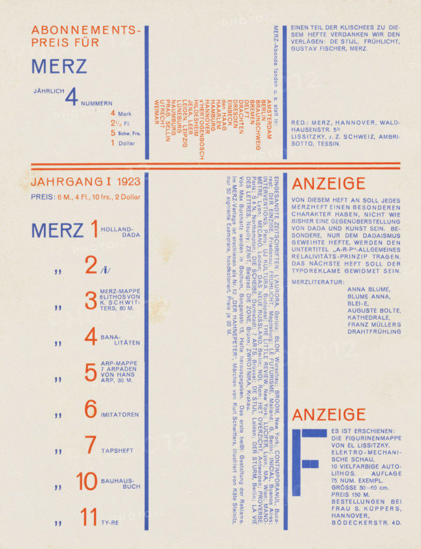Merz 8-9. Nasci., 1924. Creator: Schwitters, Kurt (1887-1948).