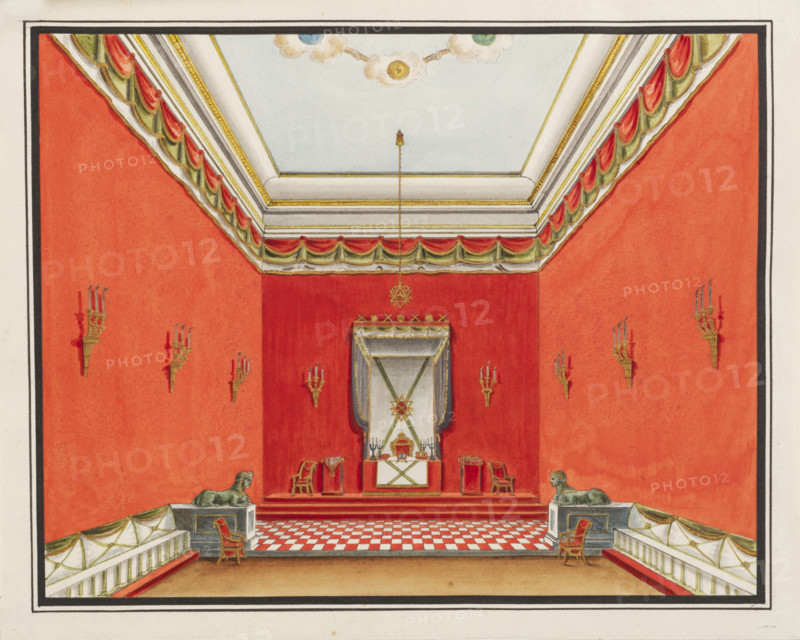 Masonic Lodge. From "Rite Ecossais Philosophique", c1815. Creator: Anonymous.