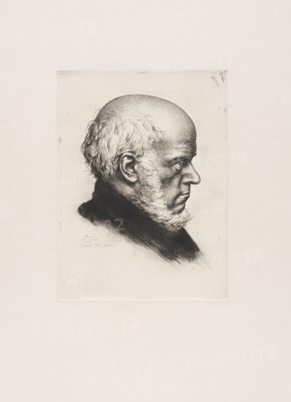 Portrait of Adolf Menzel, 1885. Creator: Stauffer-Bern, Karl (1857-1891).