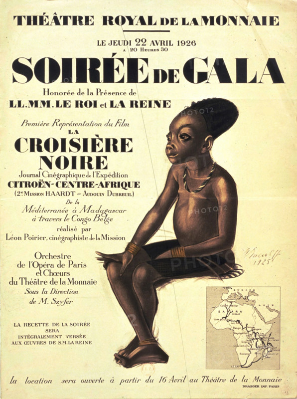 Movie poster of the Premiere "La Croisière Noire" by Léon Poirier, 1926. Creator: Yakovlev, Alexander Yevgenyevich (1887-1938).