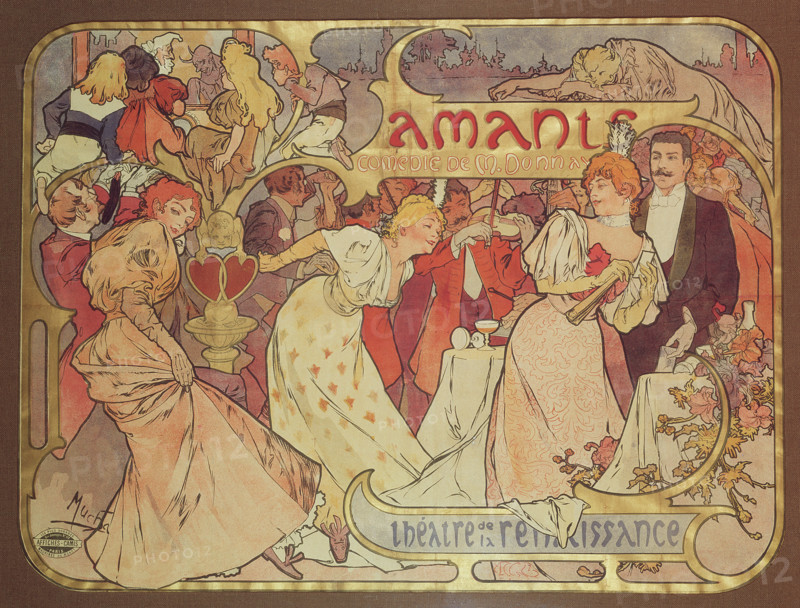 Les Amants, 1895. Creator: Mucha, Alfons Marie (1860-1939).