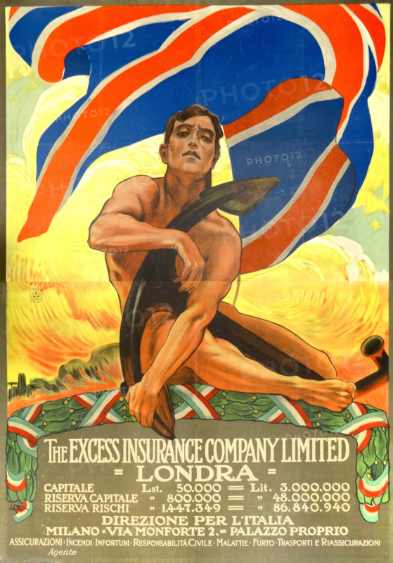 The Excess Insurance Company Limited, 1910s. Creator: Metlicovitz, Leopoldo (1868-1944).
