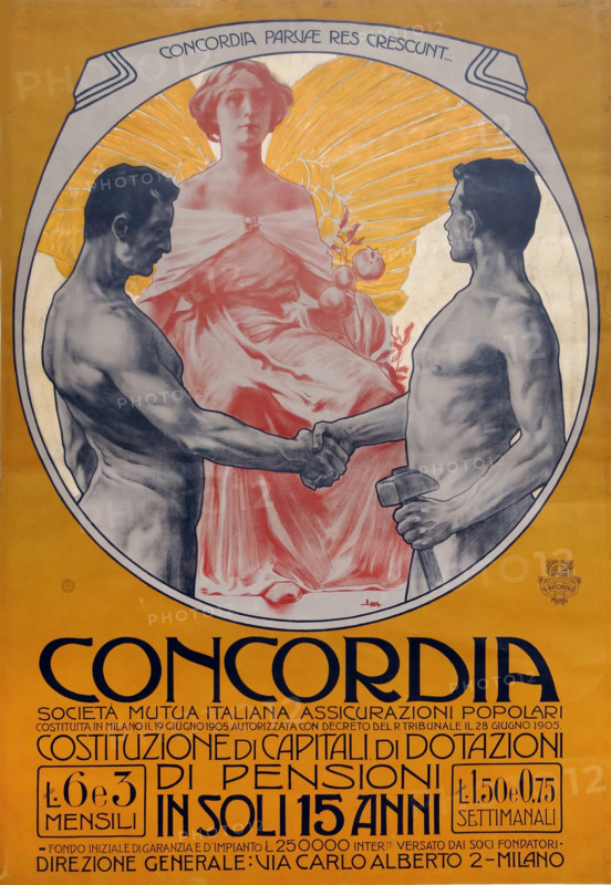 Concordia Assicurazioni, c1906. Creator: Metlicovitz, Leopoldo (1868-1944).
