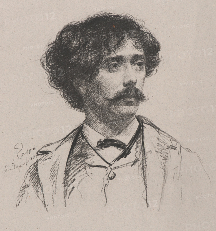 Portrait of the violinist and composer Pablo de Sarasate (1844-1908), 1885. Creator: Rajon, Paul-Adolphe (1842-1888).