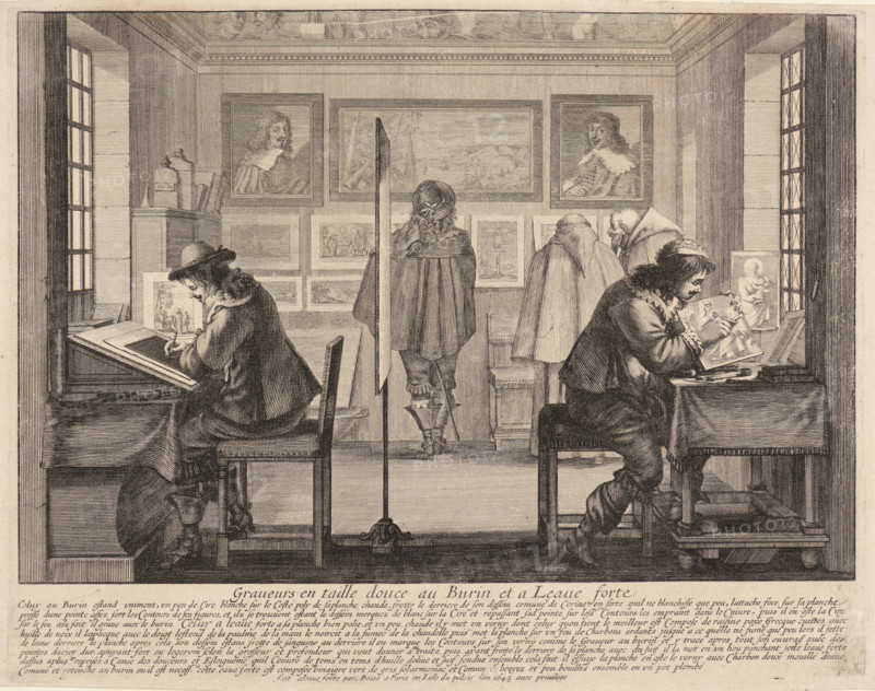 The Engravers (Les Graveurs), 1643. Creator: Bosse, Abraham (1602-1676).