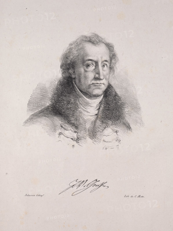Portrait of Johann Wolfgang von Goethe (1749-1832), 1828. Creator: Delacroix, Eugène (1798-1863).