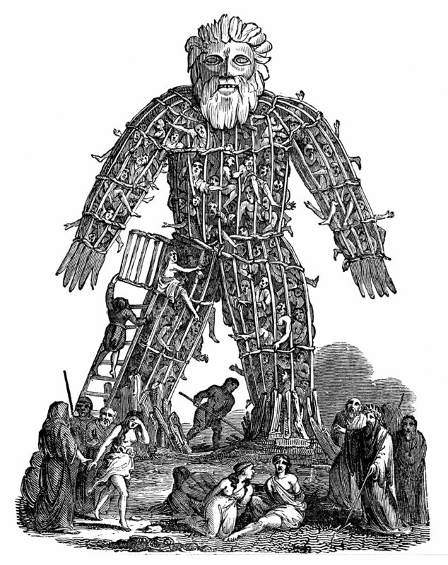 Wicker man, 1832. Creator: Anonymous.