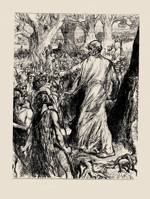 The Druids Inciting the Britons to Oppose the Landing of the Romans. Creator: Ricketts, Charles (1866-1931).