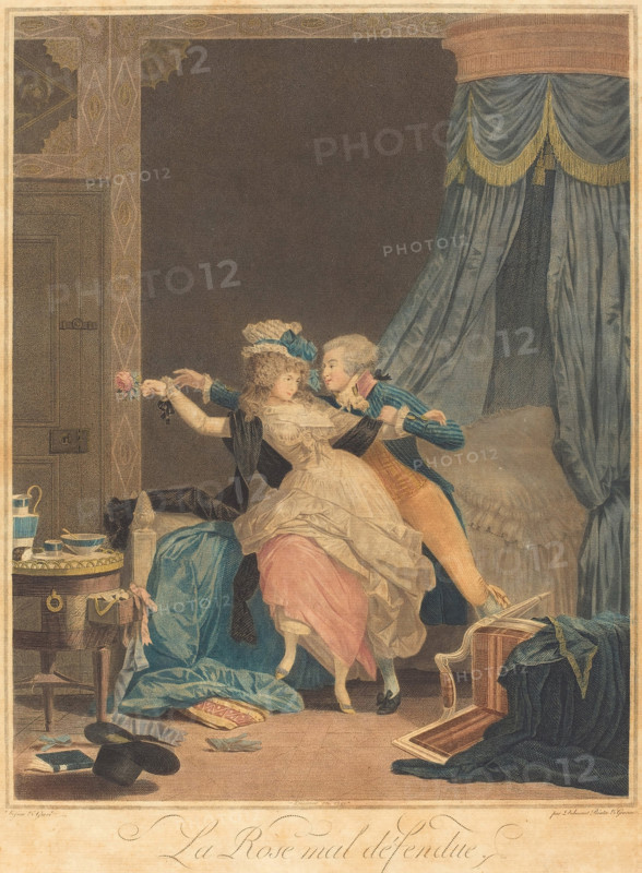 La Rose mal defendue (The Poorly Defended Rose), 1791. Creator: Debucourt, Philibert-Louis (1755-1832).