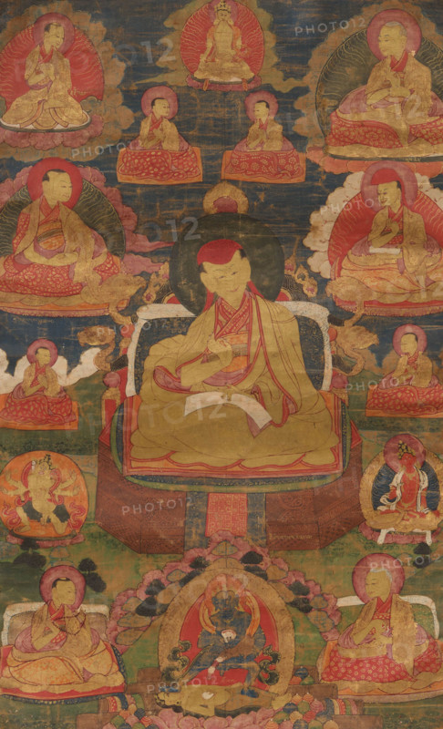Thangka of Namkha Pelzang (1535-1602) , 18th century. Creator: Tibetan culture.