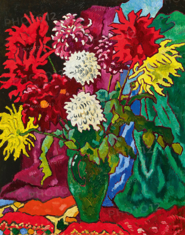 Dahlias, cruche verte, 1942. Creator: Valtat, Louis (1869-1952).