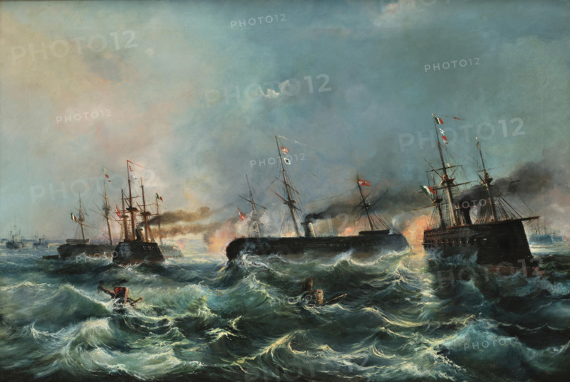 The Battle of Lissa on July 20, 1866. Creator: Serritelli, Giovanni (1818-1891).
