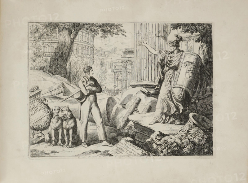 Self-portrait (Frontispiece in "Istoria Romana.")  , 1818. Creator: Pinelli, Bartolomeo (1781-1835).
