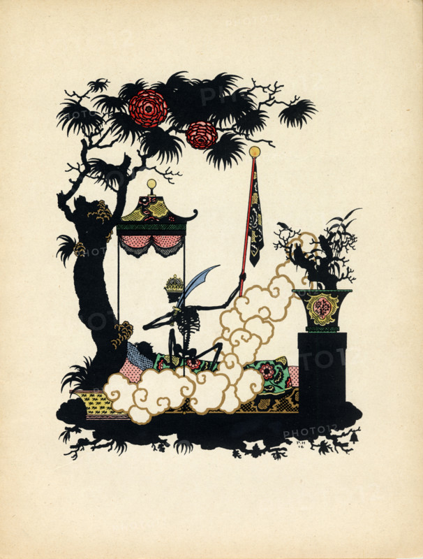 Illustration for "The Nightingale" by H.cAndersen, 1912. Creator: Narbut, Georgi Ivanovich (1886-1920).