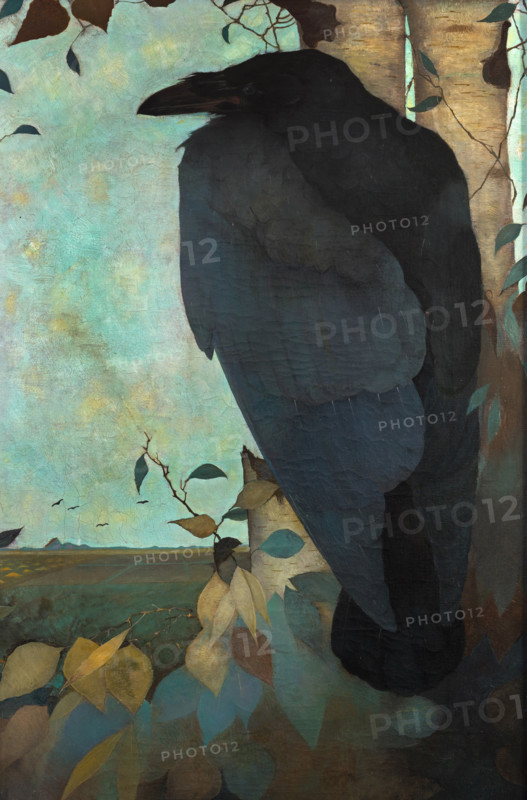 Crow on Birch Tree, 1913. Creator: Mankes, Jan (1889-1920).