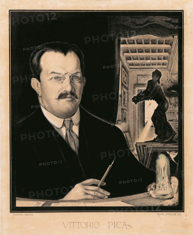 Portrait of Vittorio Pica, 1912. Creator: Martini, Alberto (1876-1954).
