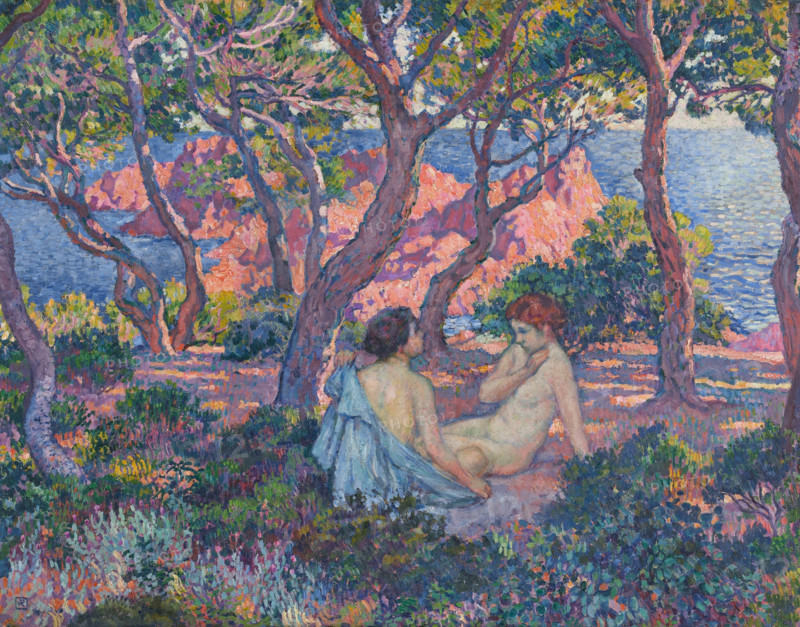 In the shade of the pines (Agay), 1905. Creator: Rysselberghe, Théo van (1862-1926).