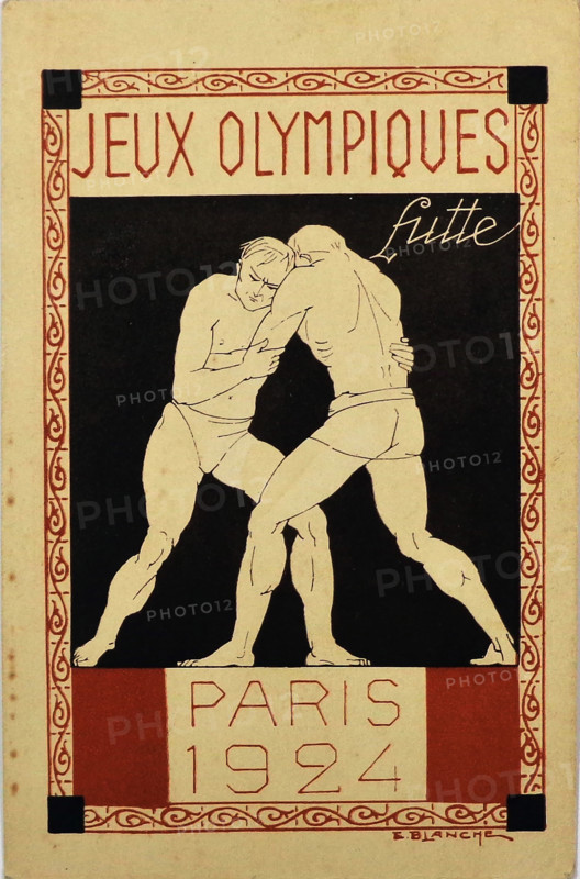Wrestling. Olympic Games, Paris 1924, 1924. Creator: Blanche, Emmanuel (1880-1946).