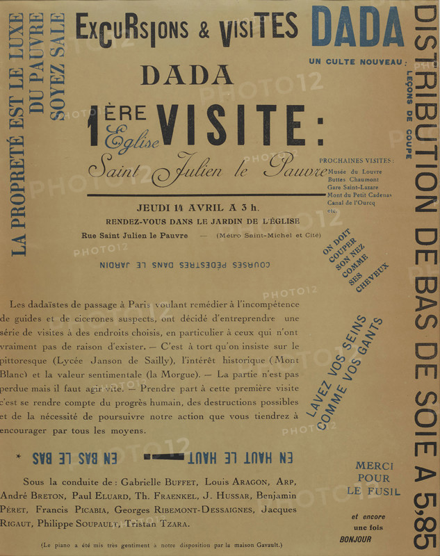 Excursions et visites dada. 1ère visite: Eglise Saint Julien le Pauvre, 1921. Creator: Historic Object.