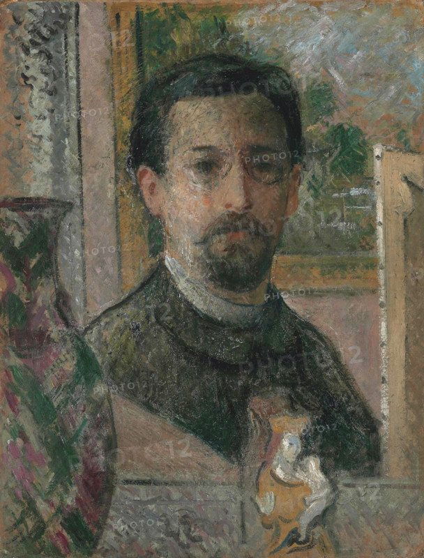 Self-portrait with Statuette, c1916. Creator: Loiseau, Gustave (1865-1935).
