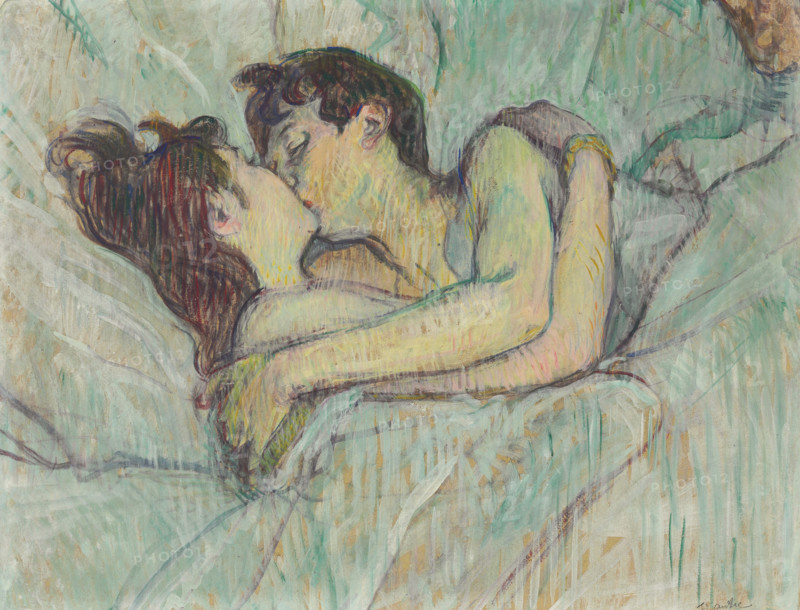 Au lit: Le baiser (In bed: The kiss), 1892. Creator: Toulouse-Lautrec, Henri, de (1864-1901).