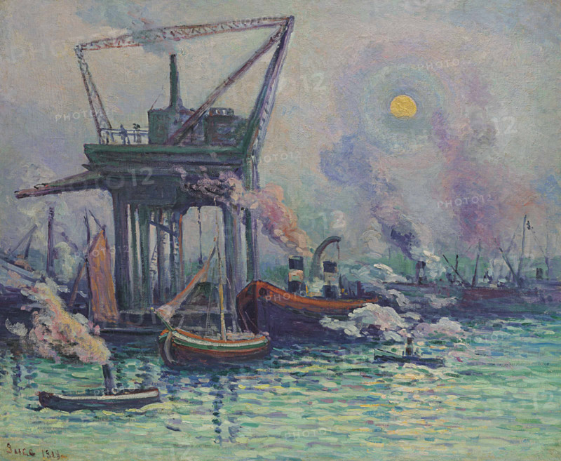 Boats in the port of Rotterdam, 1919. Creator: Luce, Maximilien (1858-1941).