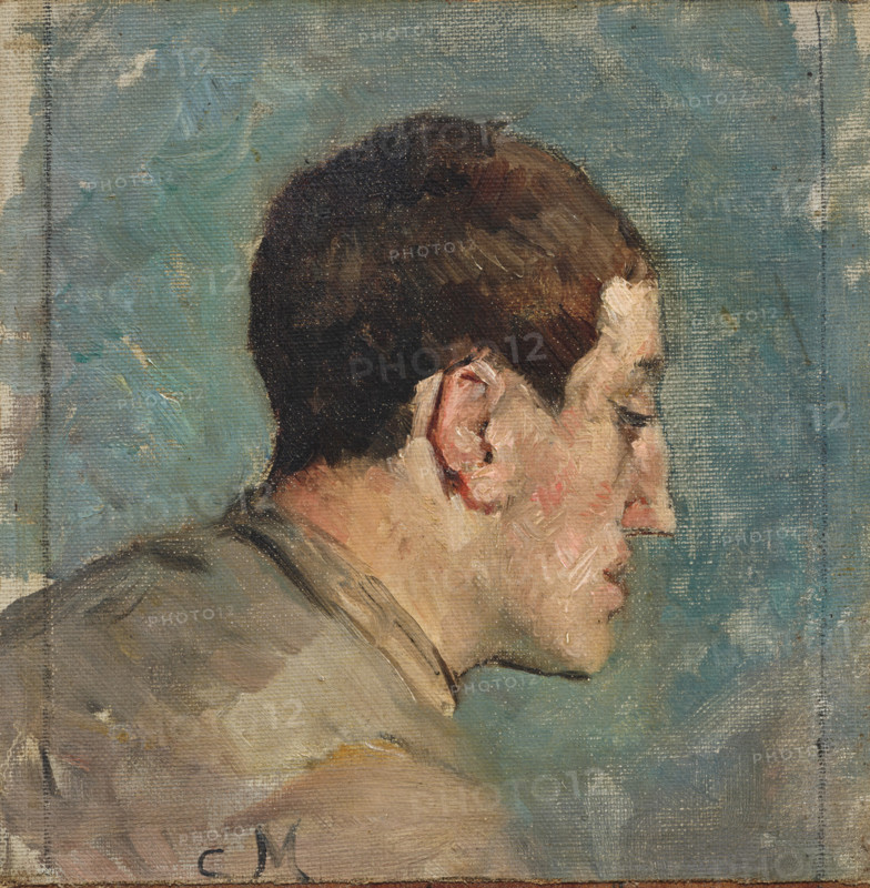 Portrait of Théo van Rysselberghe (1862-1926), 1882. Creator: Meunier, Constantin Emile (1831-1905).