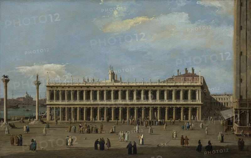 Venice, the Piazzetta, looking west, with the Libreria . Creator: Canaletto (1697-1768).